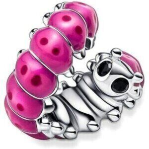 Cute Curled Caterpillar Charm, Charm Fits Pandora Bracelet